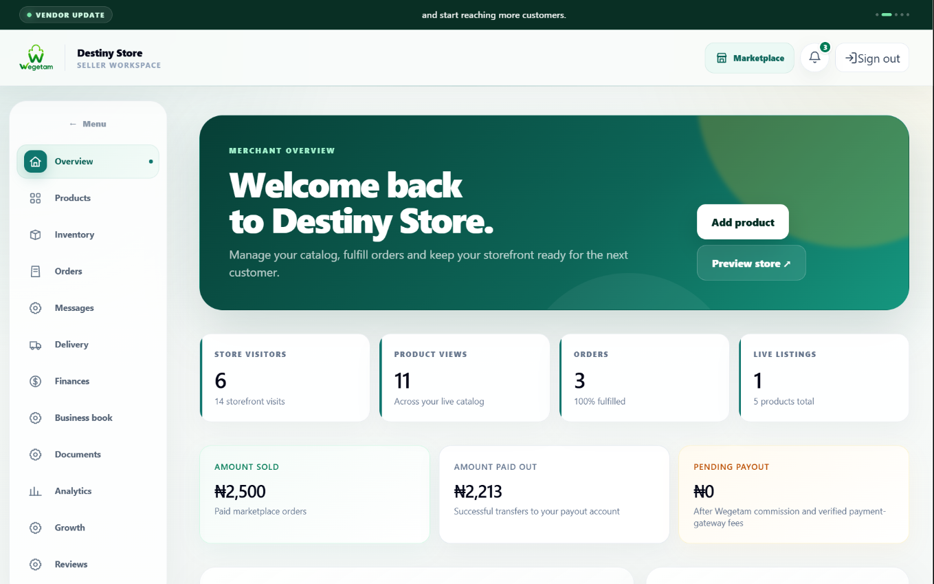 Wegetam platform screenshot 4